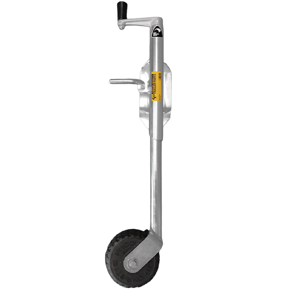 150kg Capacity Jockey Wheel - 155 Solid Rubber Wheel - Bolt On - Top Wind - Christine