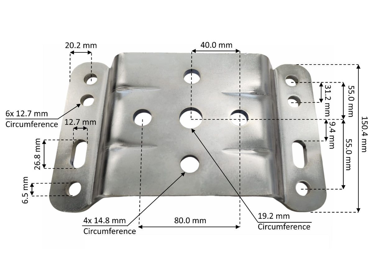 Christine Swivel Plate U-Bolt 8MM Large 150mm
