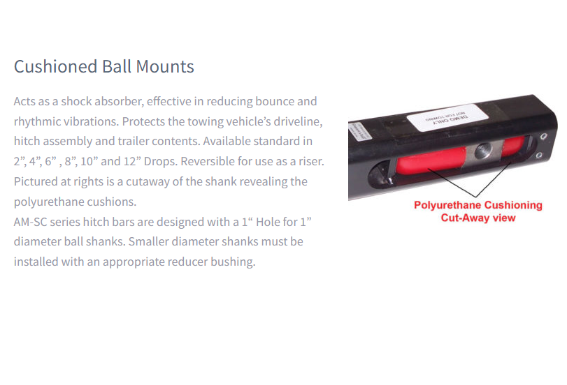 Convert-A-Ball - 4500kg - 6" 150mm Drop - Cushioning Mount