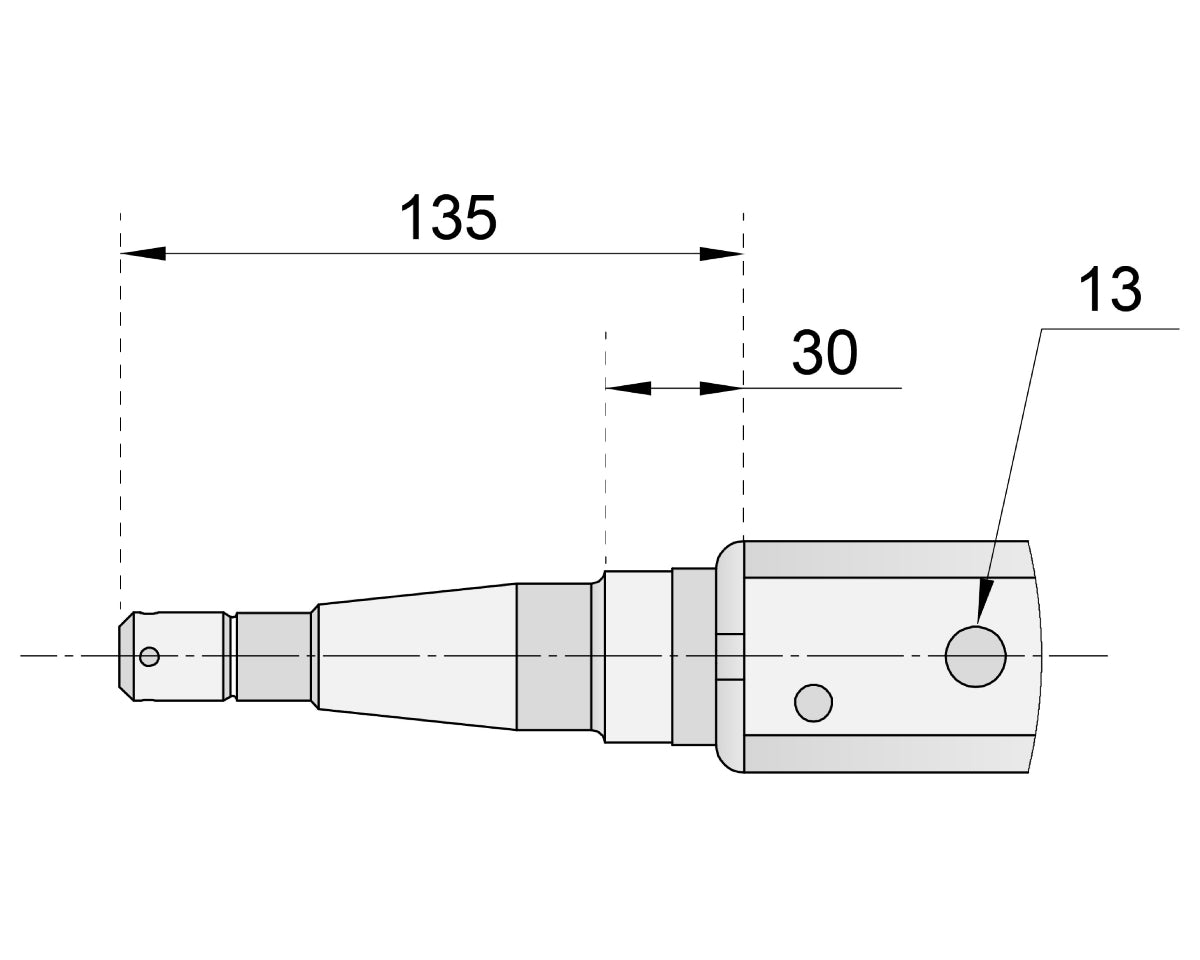 Bare Axle - Straight Beam - 1500kg Unbraked - Bare Metal