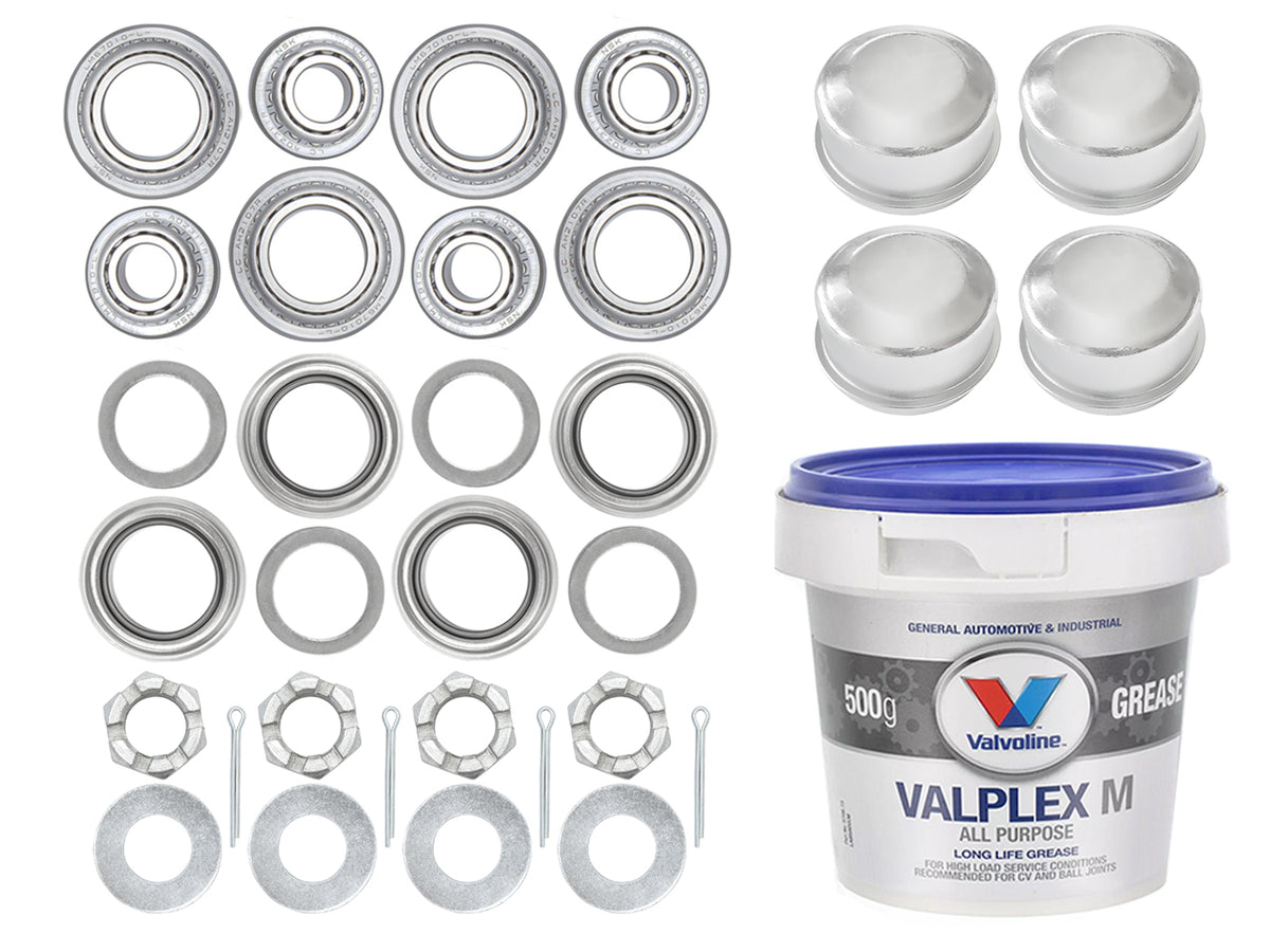 Trojan 1500kg Tandem Axle Refurb Kit + Grease