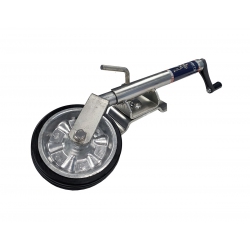 280kg Capacity Jockey Wheel - 200mm Rubber/Galv Wheel - Swivel Brakert - Trailparts