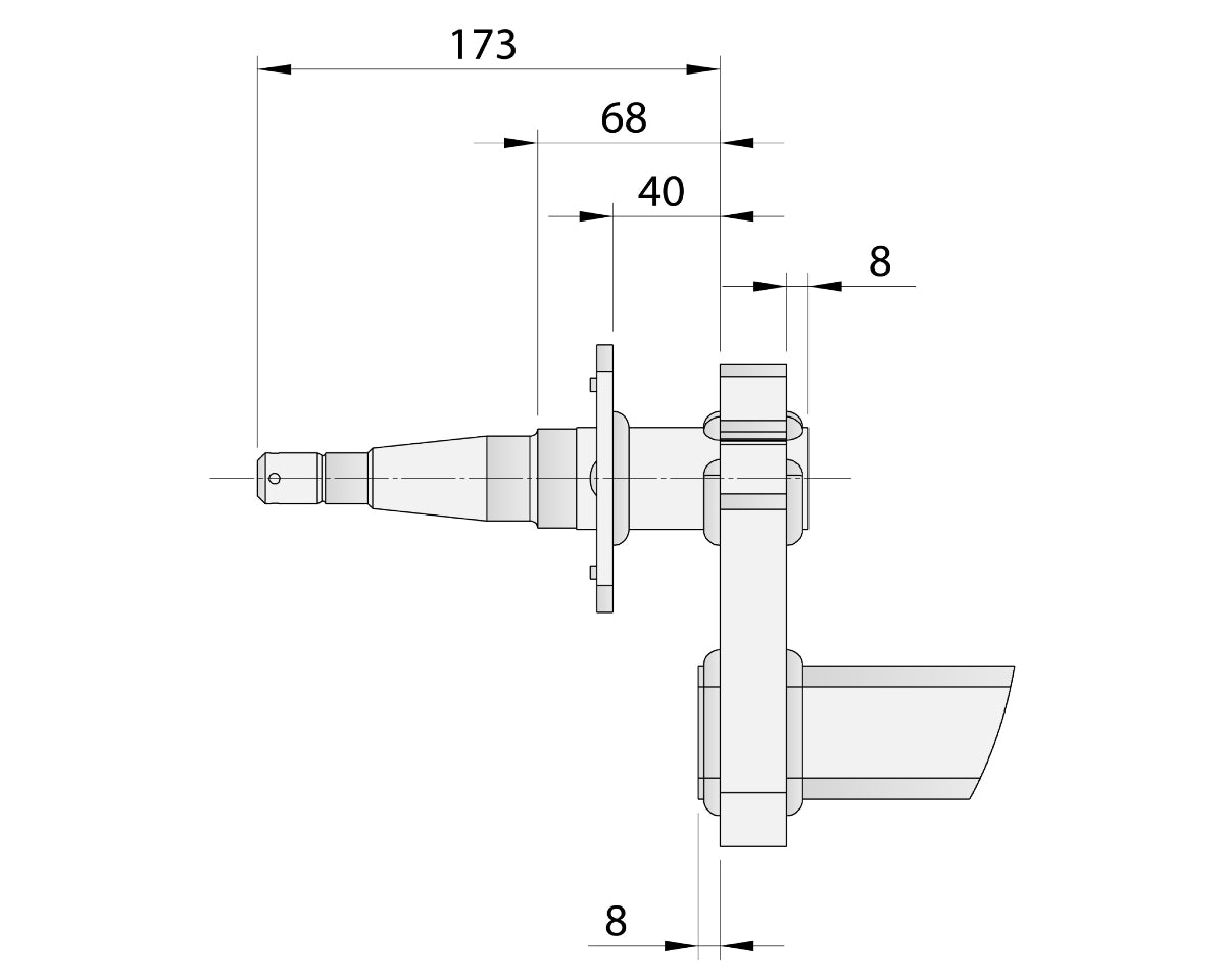 Bare Axle - Drop Beam - 1500kg - Electric Brakes