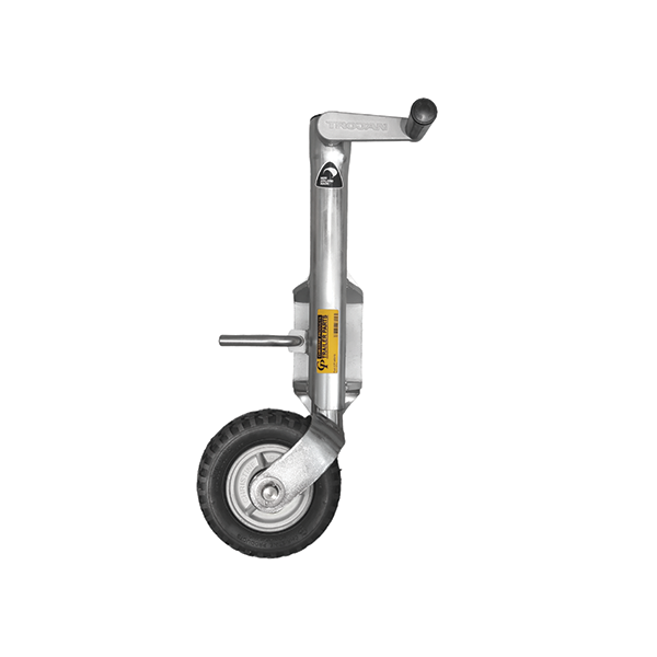 250kg Capacity Jockey Wheel - 190mm Alloy Wheel - Bolt On - Side Wind ...