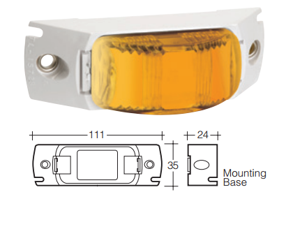 LED Marker Lamp - Model 16 - Amber - Front Only