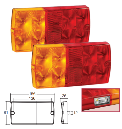 Narva Model 36 LED Tail Lamp - 12v - 2 Lamp Kit