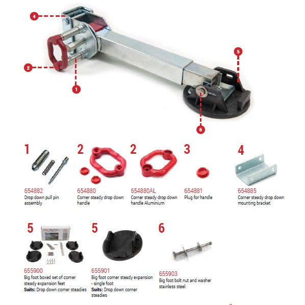 ALKO Drop down pull pin assembly