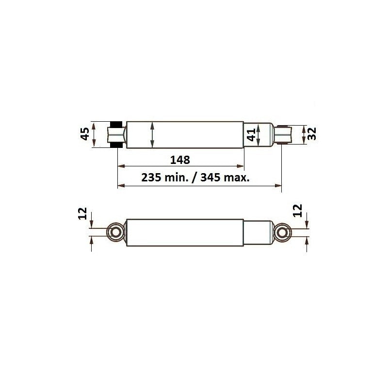BPW Caravan Axle Shock Absorber- 1300-1800kg
