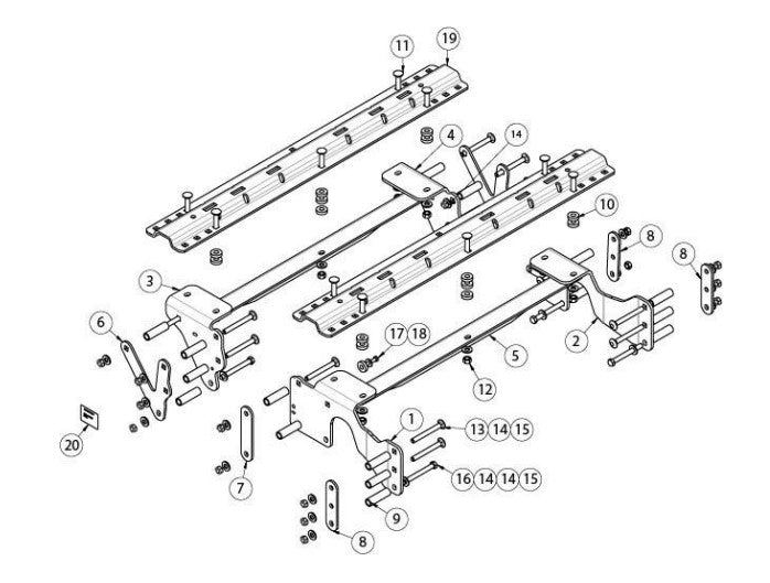 Hayman Reese 5th Wheel Rail Kit Ford Ranger Gen 3