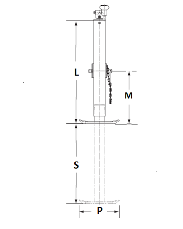 2700kg Capacity Stand - Side Wind - Mounting tube - Knott
