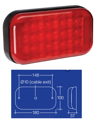 Narva Model 41 LED Tail Lamp - 9-33 volt - Red