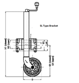 350kg Capacity Jockey Wheel - 150mm Wheel - Large Swivel Mount - AL-KO