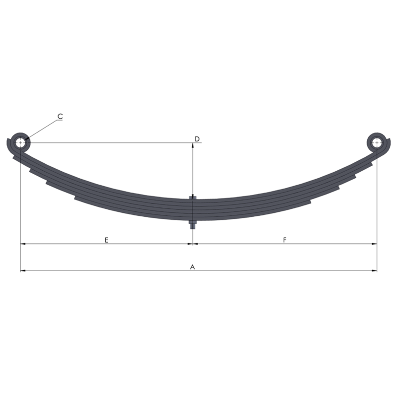 Tandem Eye-Eye Spring Only - Multi Leaf - 50x600mm - Marine