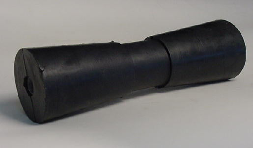 Marin-X Dog Bone Keel Roller - 325mm - Black Rubber (Galv Pipe Bush)