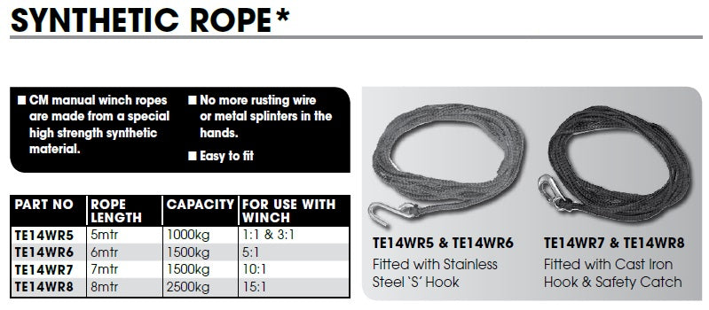 CM Winch - PolyRope c/w S Hook
