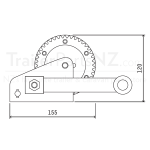 300kg Capacity Boat Trailer Winch - 3:1 Ratio - Rope or Webbing - Atlantic Winch_4