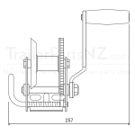 300kg Capacity Boat Trailer Winch - 3:1 Ratio - Rope or Webbing - Atlantic Winch_5