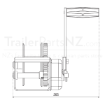 300kg Capacity Boat Trailer Winch - 5:1 Ratio - Stainless Steel - Wire Cable with Snap Hook - Atlantic_4