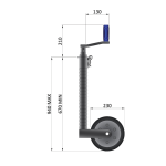750kg Capacity Jockey Wheel - European - 48mm Heavy Duty Serrated Jockey Wheel - Maypole_2