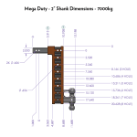 Mega Duty Drop Hitch - 7000kg - 10\" Raise/Drop_2