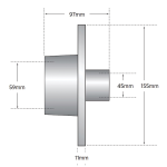 Trojan Hub Only - Standard 155mm Hub - 4 Stud - 100mm PCD_3