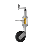 150kg Capacity Jockey Wheel - 155 Solid Rubber Wheel - Bolt On - Top Wind - Christine