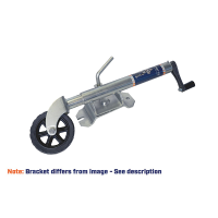 150kg Capacity Jockey Wheel - 6\" Plastic Wheel - U-Bolt Swivel Mount - Trailparts