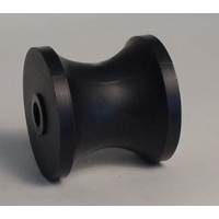 Marin-X Curved Keel Rollers - 081mm - Black Rubber (Nylon Bushes)