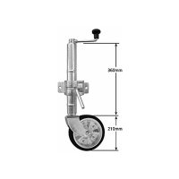 700kg Capacity Jockey Wheel - 200mm Rubber/Steel Wheel - Manutec