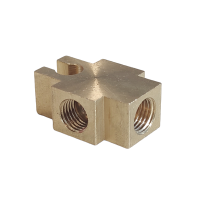 CM Hydraulic Brake Fitting - Brass 3 Way Tee 3/16x3/8 SAE