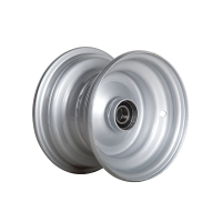 Treadway Trailer Wheel Rim Only - 8\" x 5.5\" Steel Silver - 25mm Bearing (with Hubcaps)
