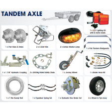CM Trailer - Tandem Axle Trailer Kit - Hydraulic Braked - 2000kg - 13\"_2