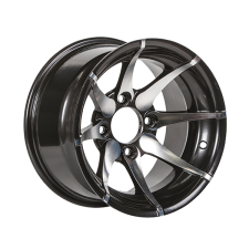 Treadway Alloy Trailer Rim 12\"x 7\" - Skimax Silver/Black - 4 x 4\" PCD_1
