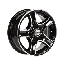 Treadway Alloy Trailer Rim 14\"x 5.5\" - Razor Black - 5 x 4.5\" PCD_1