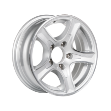 Treadway Alloy Trailer Rim 14\"x 5.5\" - Razor Silver - 5 x 4.5\" PCD_1