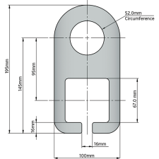 Trojan Axle Drop Plate - 90mm Drop - Suits 65mm RHS - 50mm Dia Axle_2