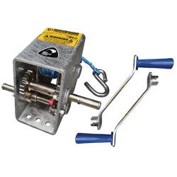 1150kg Capacity Boat Trailer Winch - 10:1/5:1 Ratio - Rope - 2 Handles - Christine Products