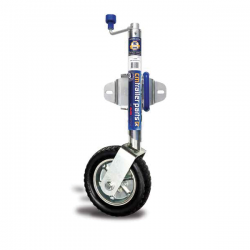 400kg Capacity Premium Jockey Wheel - 250mm Rubber Wheel - Swing Up - CM