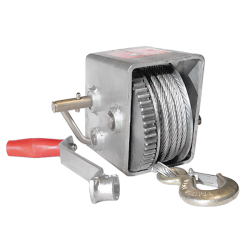 750kg Capacity Boat Trailer Winch - 5:1/1:1 Ratio - Wire Cable - Trojan
