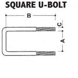 CM Axle U Bolt - Square Axle - 75mm