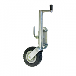 200kg Capacity Jockey Wheel - 190mm Solid Rubber Wheel - Swivel Mount - CM