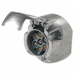 Hella Trailer Plug - 7 Pin Large Round Metal Socket