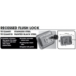 CM Door Latch - Recessed Flush Lock - Stainless Steel