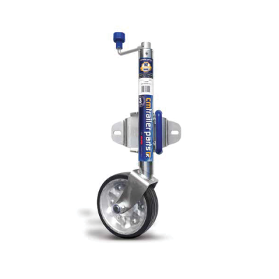 300kg Capacity Premium Jockey Wheel - 200mm Rubber Wheel - Swing Up - CM