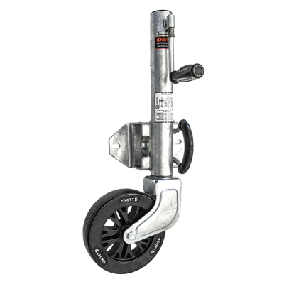 545kg Jockey Wheel - 8\" Nylon Wheel - 2 Bolt Swivel Mount - Sidewind - Knott