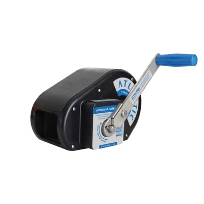 300kg Capacity Boat Trailer Winch - 5:1 Ratio - Stainless Steel - Wire Cable with Snap Hook - Atlantic