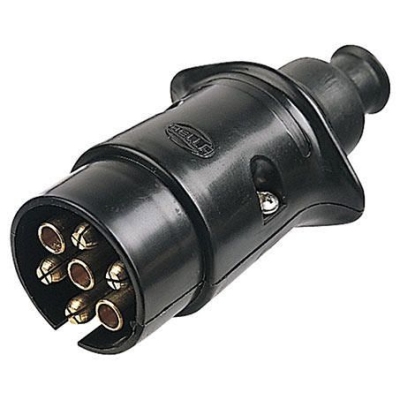Hella Trailer Plug - 7 Pin Round Plastic Plug