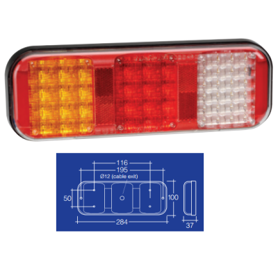 Narva Model 42 LED Tail Lamp - 9-33 volt - Red/Amber/White