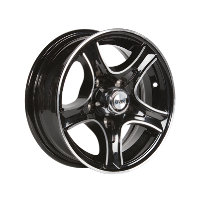 Treadway Alloy Trailer Rim 13\"x 5\" - Razor Black - 5 x 4.5\" PCD
