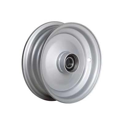Treadway Trailer Wheel Rim Only - 8\" x 2.5\" Steel Silver - 25mm Bearing (with Hubcaps)